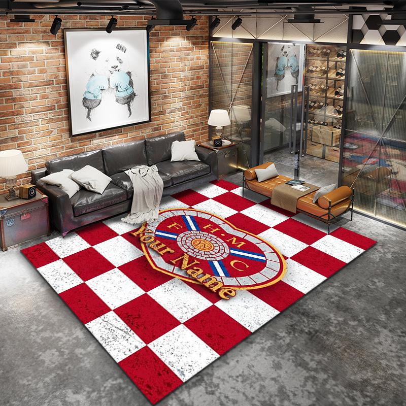 Heart Football Custom Name Carpet Rug For Living Room Bedroom Home Sofa Decoration Kids Play Nonslip Floor Mat