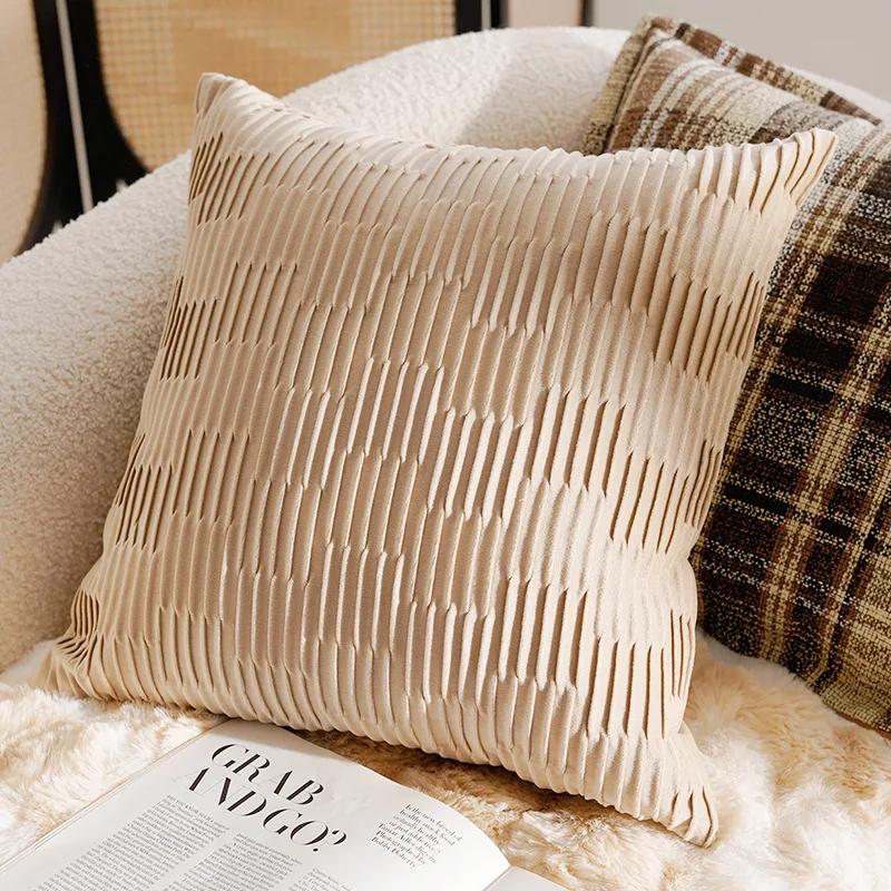 11X11/11X11CM Cream Brown Throw Pillow Cover Luxury Nordic Stamping Waist Cushion Cover Decor Home Decorative Pillowcase 1116