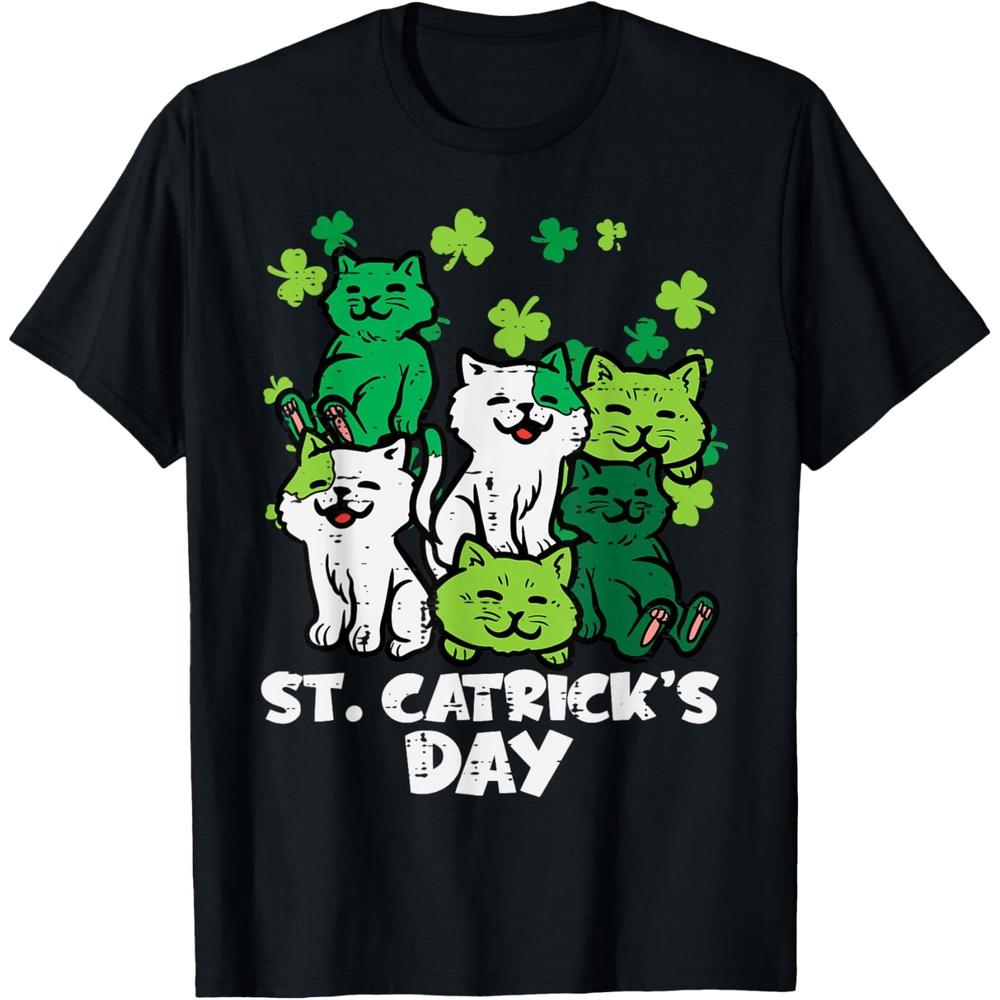 St Patricks Catricks Day Cats Saint Pattys Women Girls Boys Girls T-Shirt XL чёрный
