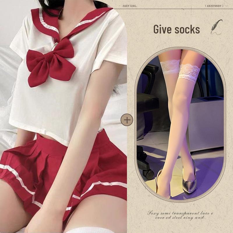 Japanese Schoolgirl Role Play Pleated Mini Skirt Lingerie Set