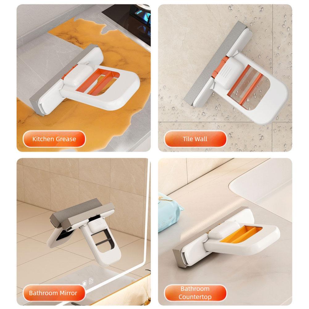 Mini Mop Self-Squeeze Window Cleaner Tool for Bathroom Tight Spaces Mirror Tile Kitchen Dining Table Car Household Cleaning Tool