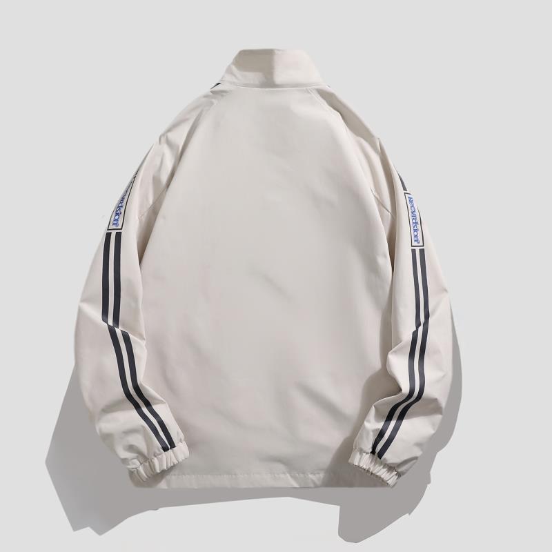 Frühlings- und Herbst-Freizeitjacke Jacke Herren Sport-Cardigan Langarm-Trenchcoat Klassische drei Streifen Herrenmode