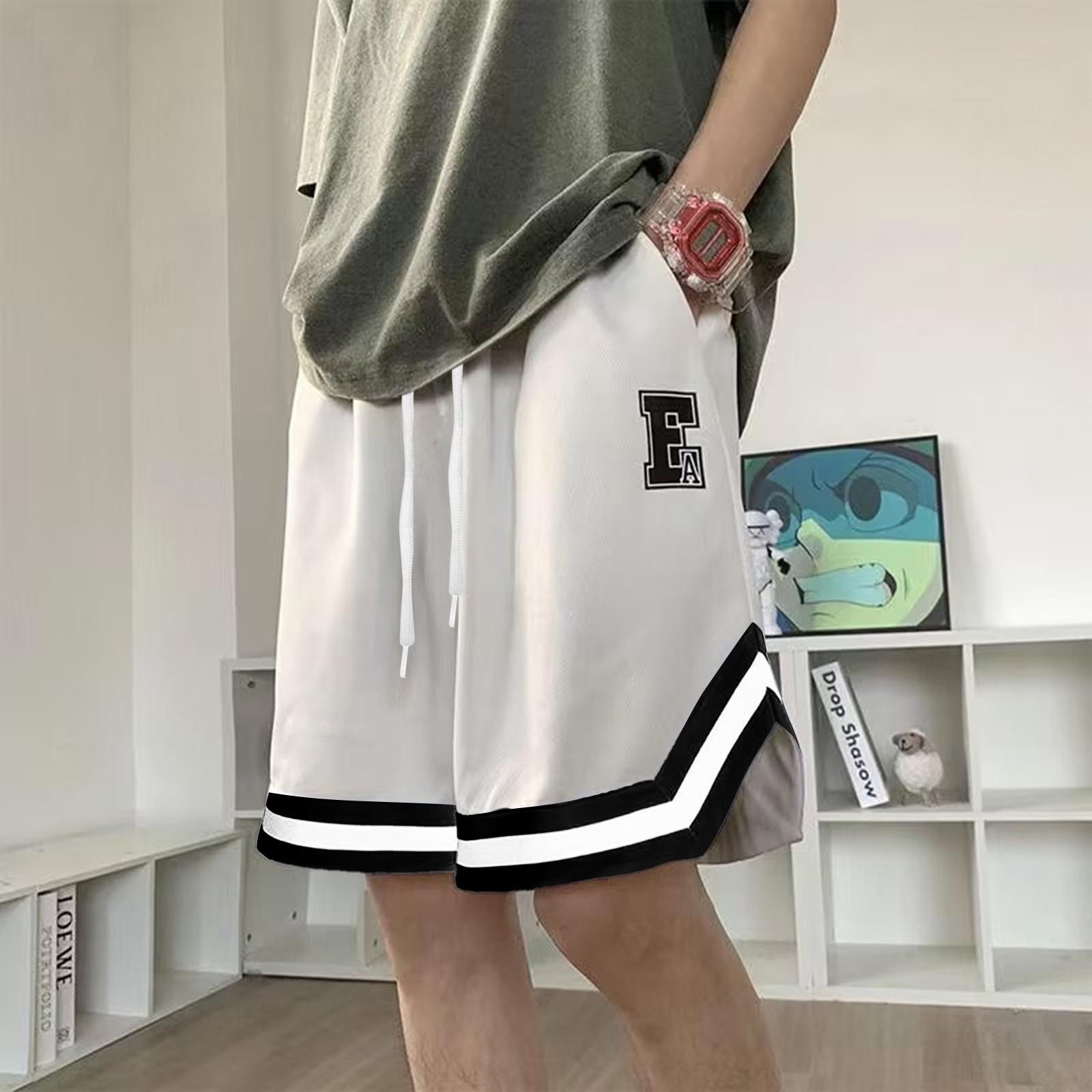 

Мужские летние повседневные свободные спортивные трендовые дышащие пляжные шорты с принтом XXL белый