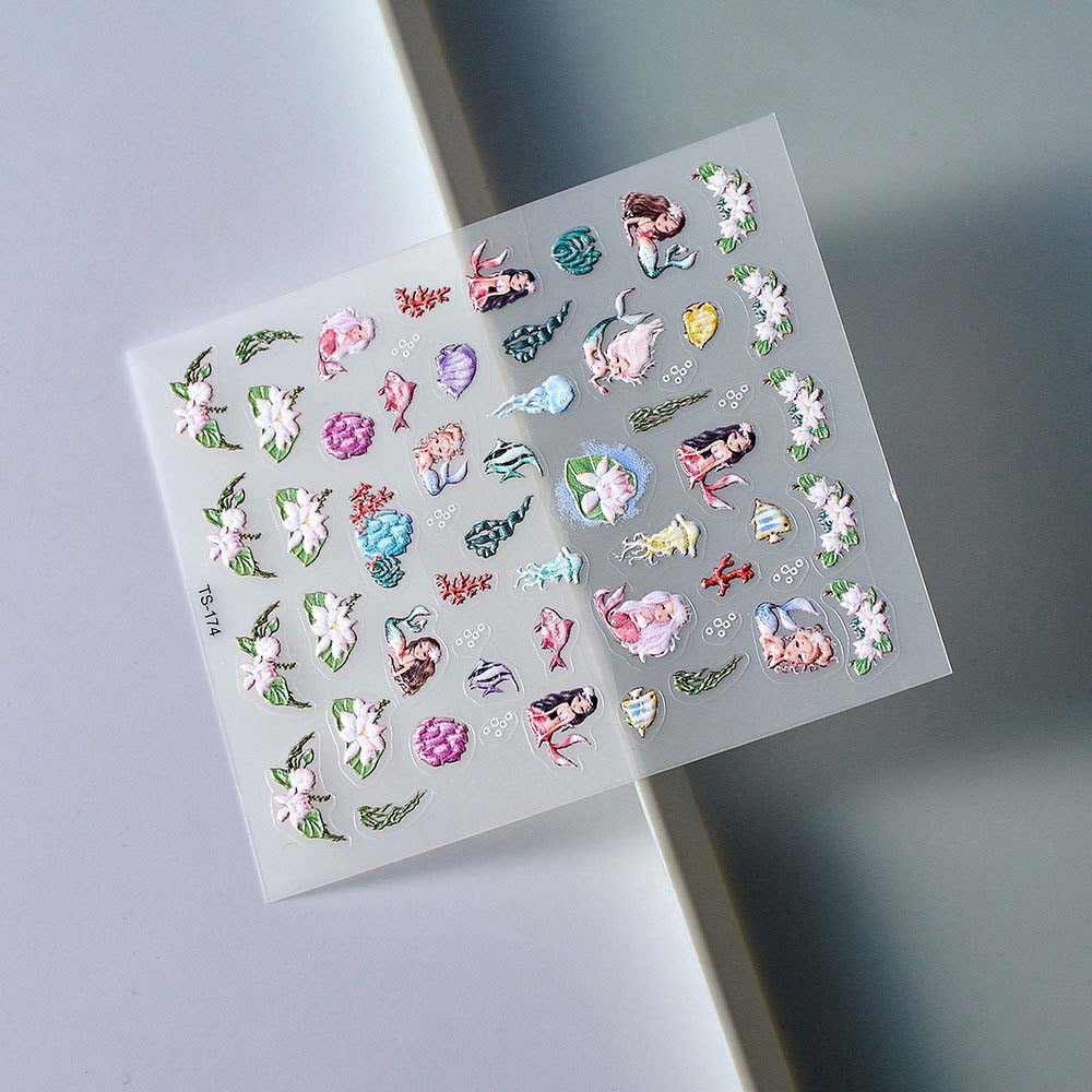 Dolphin Ocean Nail Stickers Sea Jellyfish Ocean Nail Decorations  Summer Beach