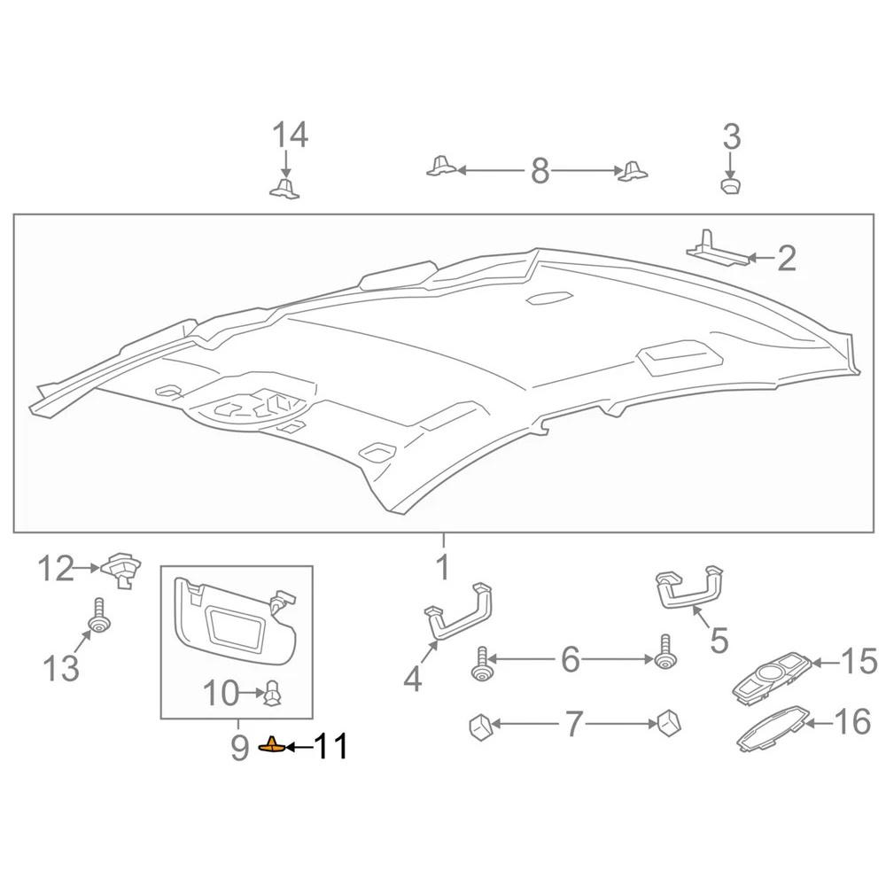 Sun Visor Cap Clip Replacement DS7Z-4273-AA For Ford Fusion MKZ Edge 2013-2016