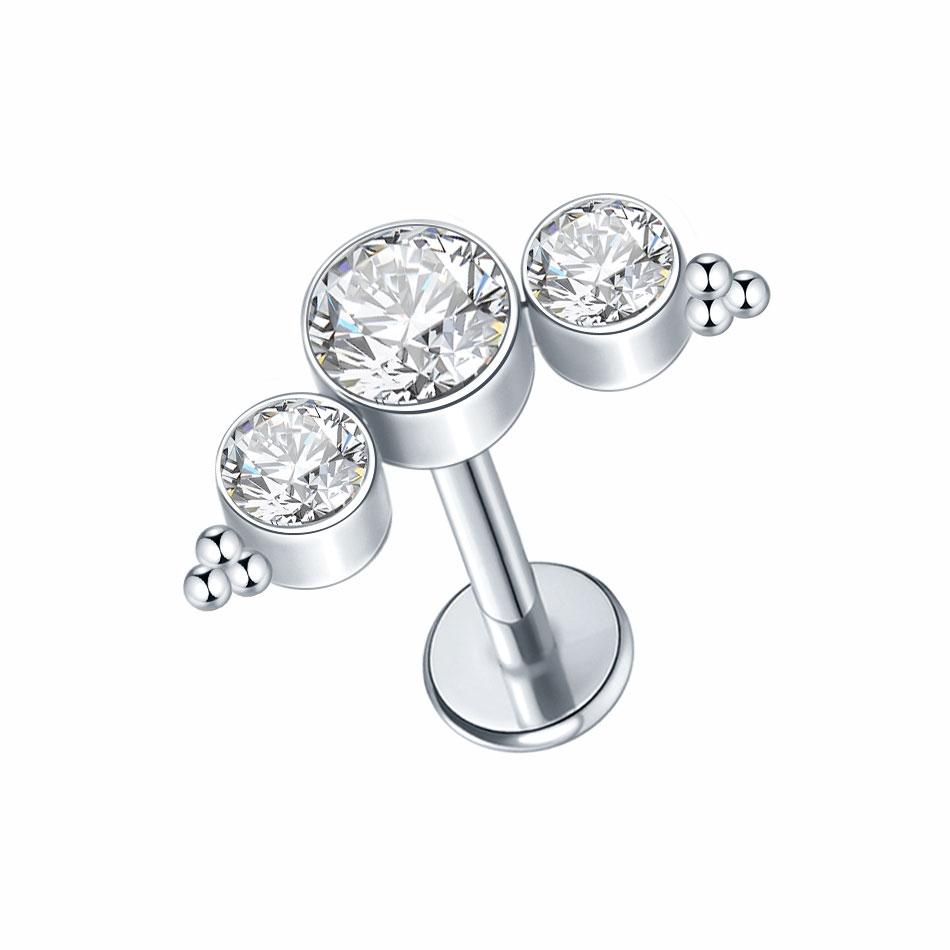 1/5PCS Steel 16G Cluster Marquise CZ Tragus Helix Stud Conch Lobe Rook Cartilage Leaf Flat Back Labret Stud Earrings Jewelry