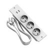 Zapuštěná napájecí zásuvka pro nábytek 3 AC porty 2 USB‑A Zapuštěná prodlužovací lišta Pro instalaci do stolu, pracovní desky, skříně
