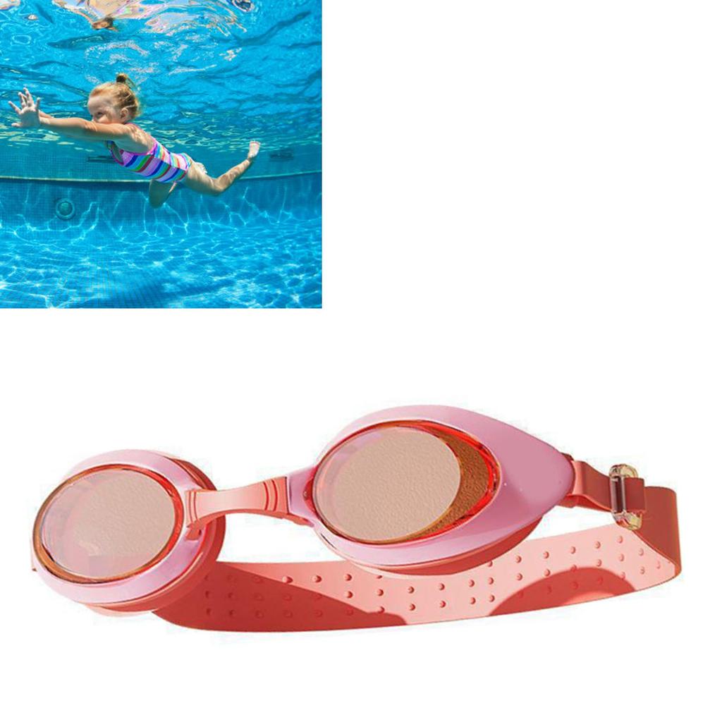 Children Swimming Goggle HD Waterproof Anti Fog Toddler Swimming Eyewear for Diving with Storage Box Pink