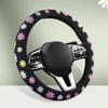 38CM Steering Wheel Cover Car Steering Wheel Cover For Women Wheel Cover Flowers Print Anti-Slip Funda Volante Car Accessories