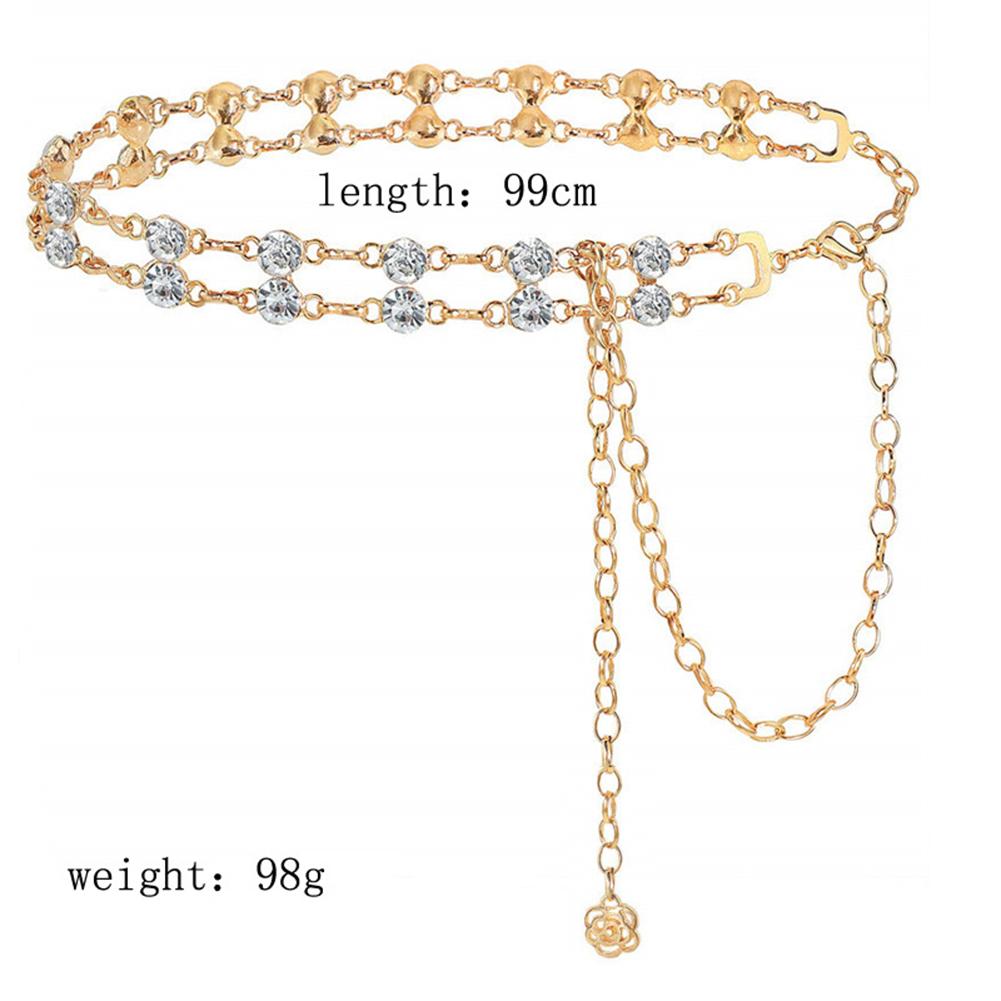 Women Retro Belt Luxury Fashion Rhinestone Waist Chain Double Row Crystal Body Chain Jewelry Accessories For Gifts