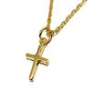 24K Gold Plated Necklace, Cross Design, Sterling Silver 925, Gold Motif Chain Choker, Men's