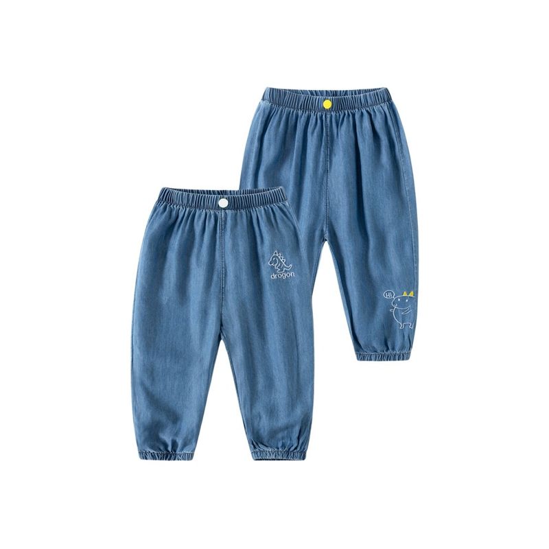 Lyocell Jeans Summer Children Anti Mosquito Pants Boys' Casual Pants Thin Dinosaur Pants Child Air Conditioner Pants