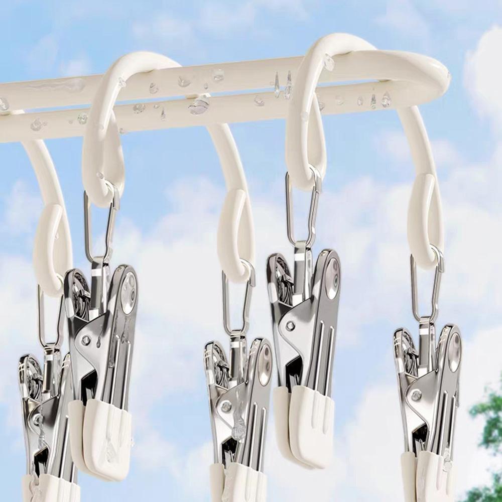 20 Clips Socks Drying Rack Multifunctional Stainless Steel Multi Clip Underwear Hanger