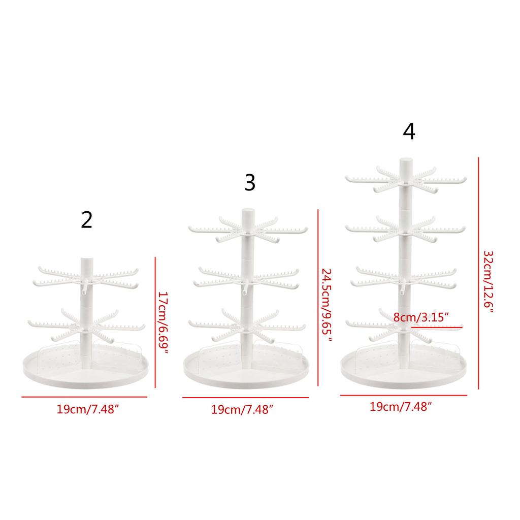 2/3/4-Tiers Plastic Necklace Earring Holder Jewelry Storage Display Tower Rack Necklace Earring Holder Display Stand