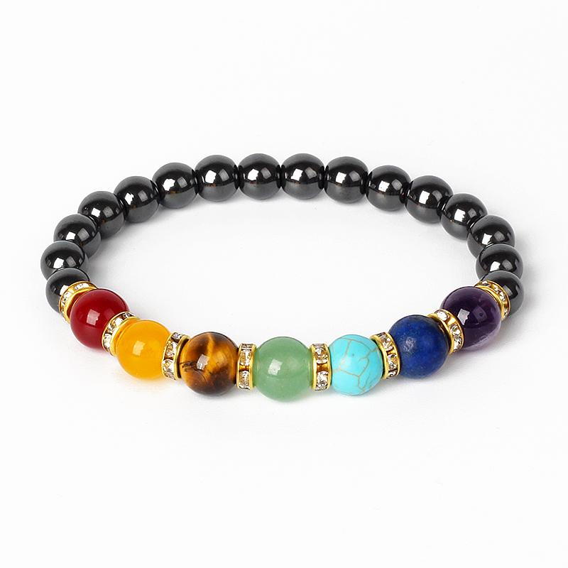 7 Chakra Diffuser Bracelets Men Women Natural Lava Stone Crystal Healing Anxiety Jewelry Mandala Yoga Meditation Bracelet Gift