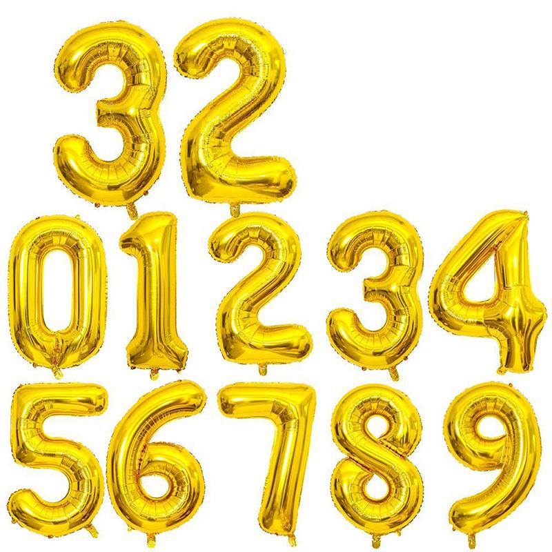 Globo de Papel de Aluminio Número Dorado de 40 Pulgadas Número 0-9 Decoración para Fiesta de Cumpleaños Infantil Juguete para Baño de Bebé Regalo de Graduación