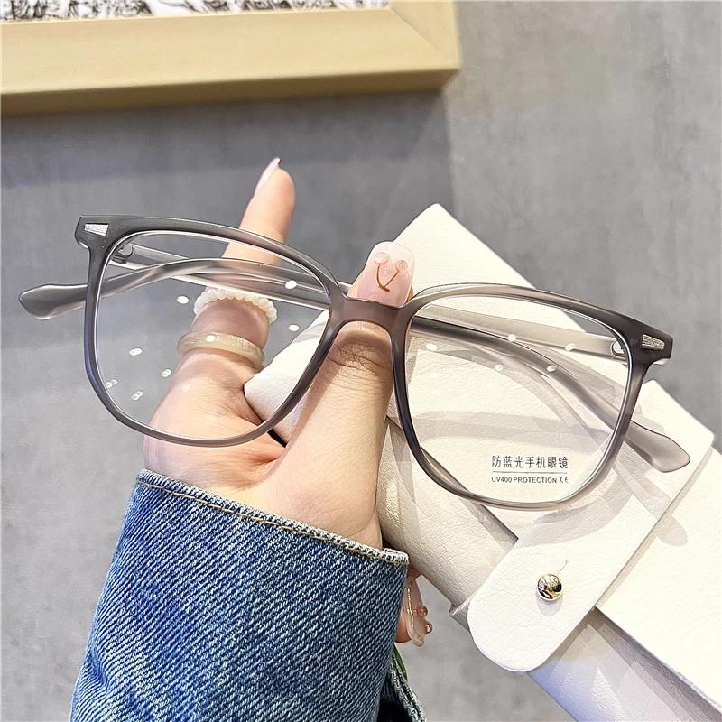 New Fashion Anti-Blue Ray Women Myopia Glasses Retro Men Eyeglasses Trend Finished Optical Computer Eyewear Diopter 0 To -4.0
