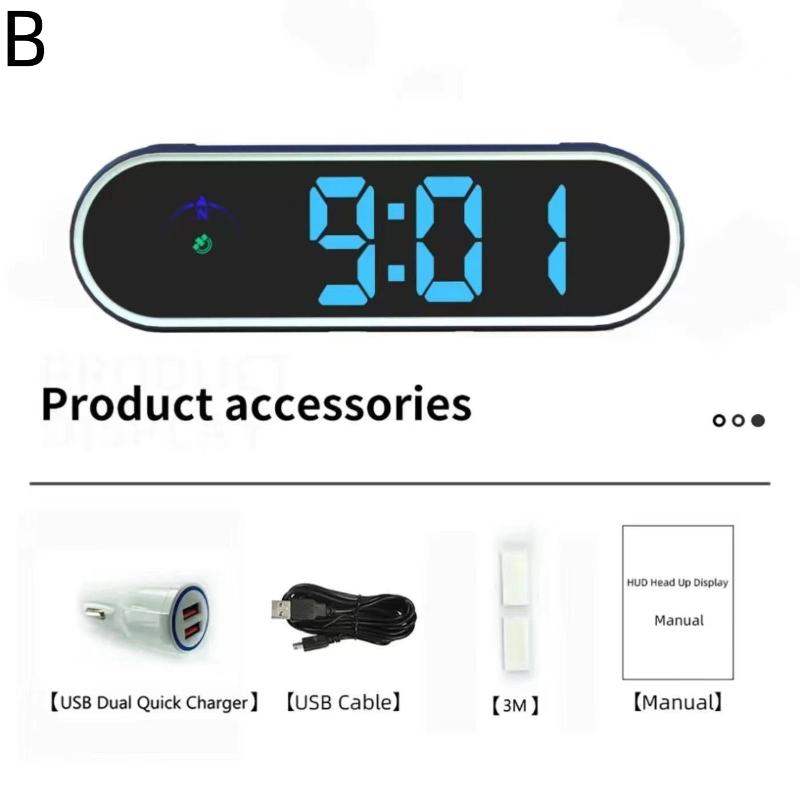 Car Head Up Display Gps Digital Speedometer With Colorful Led Display Clock & Function Overspeed Alarm For Car Truck Suv Rv