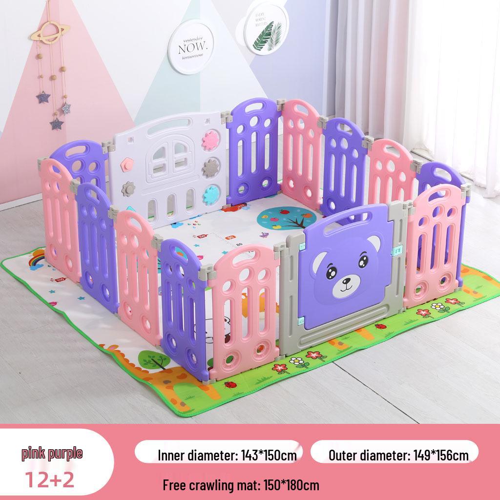 Kids' Indoor/Outdoor Safety Play Fence with Slide - Ideal for Crawling and Walking