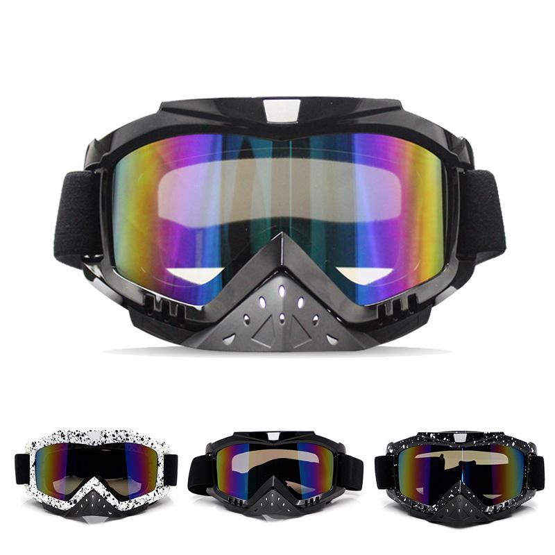 Motocross Ski Glasses Goggle with Nose Guard Dark Gray Silver Print Outdoor Sport Ski Goggles Windproof Glasses