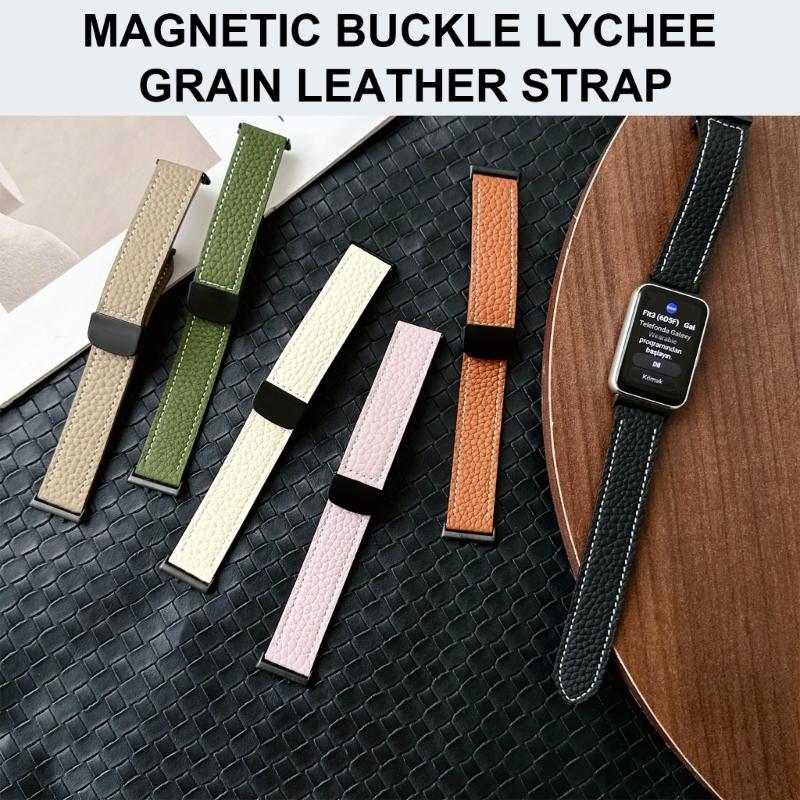 Wygodny sportowy pasek zamienny Miękki skórzany pasek z bezpiecznym kolorowym zapięciem Skórzana bransoleta do zegarka dla Fit 3