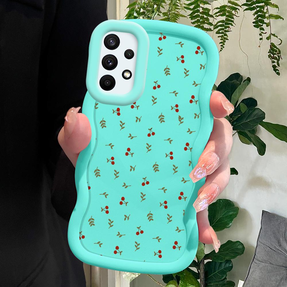 Krāsots raksts Big Wave Edge Mīksts silikona materiāls Macaron tālruņa korpuss Triecienizturīgs aizsargājošs gumijas korpuss priekš Samsung Xiaomi Poco Redmi