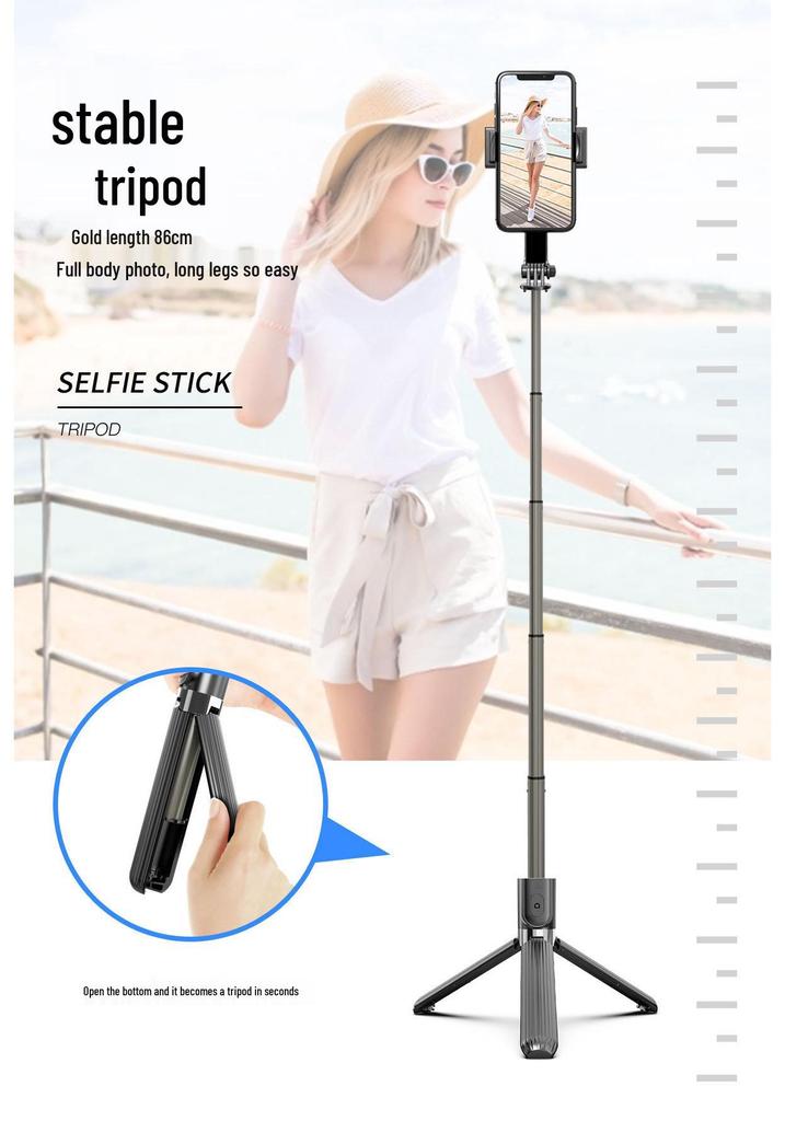 Bluetooth Integrated Selfie Stick with L08 Gimbal Stabilizer and Anti-Shake Tripod