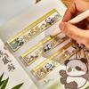 Panda Cultural Brass Bookmark - Chengdu Souvenir, Chinese Style Hollow Ruler