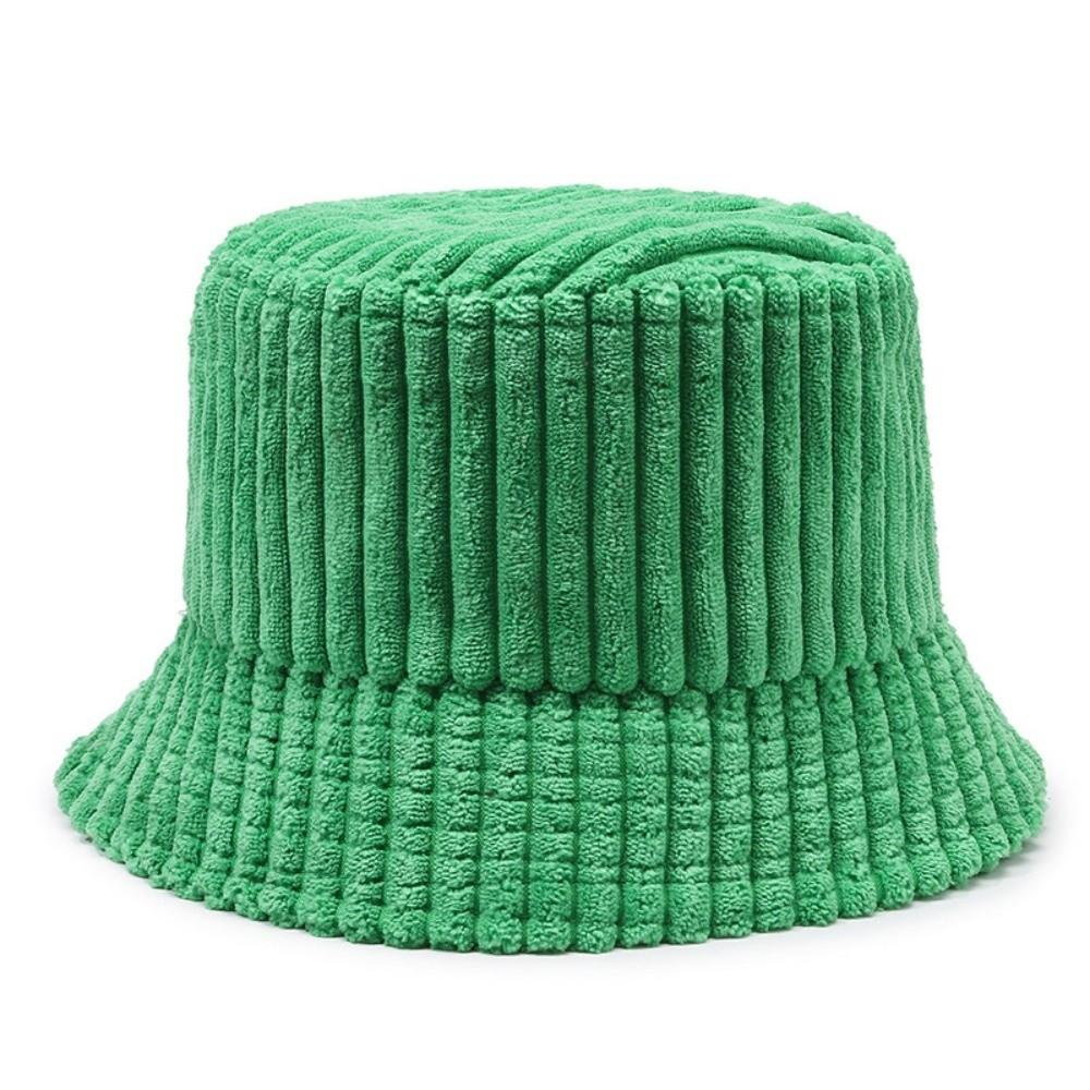 

Fashion Adjustable Corduroy Bucket Hat Breathable Versatile Travel Sun Shade Cap Absorb Sweat Basin Panama Cap for Women зелёный