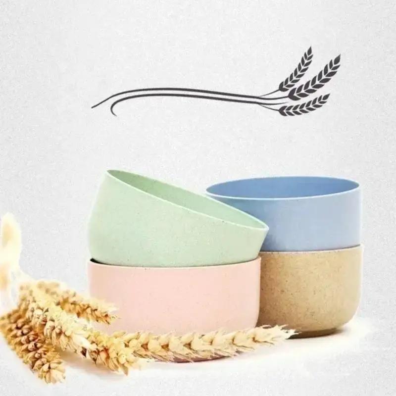 4 Unidades de Cuencos de Arroz Creativamente Engrosados de Grado Alimenticio Anticaída Cuencos para Condimentos para el Hogar y Dormitorio de Estudiantes Vajilla Portátil