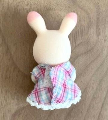 Rare Sylvanian Families Pink Rabbit Baby Figure Calico Critters Japan Unused