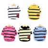 Pet Vest Stripe Pattern Dress-Up Breathable Pullover Type Comfy Dog Clothes for Home Wear