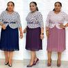 6XL African Plus Size Women's Three-Quarter Sleeve Round Neck Print Dress