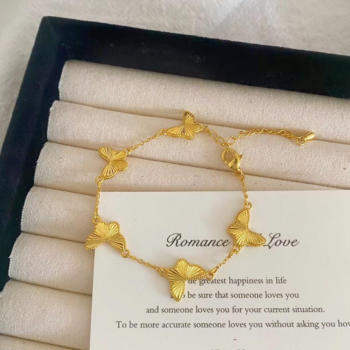 Golden Laser Butterfly Bracelet - Elegant French Luxury High-End Jewelry for Women