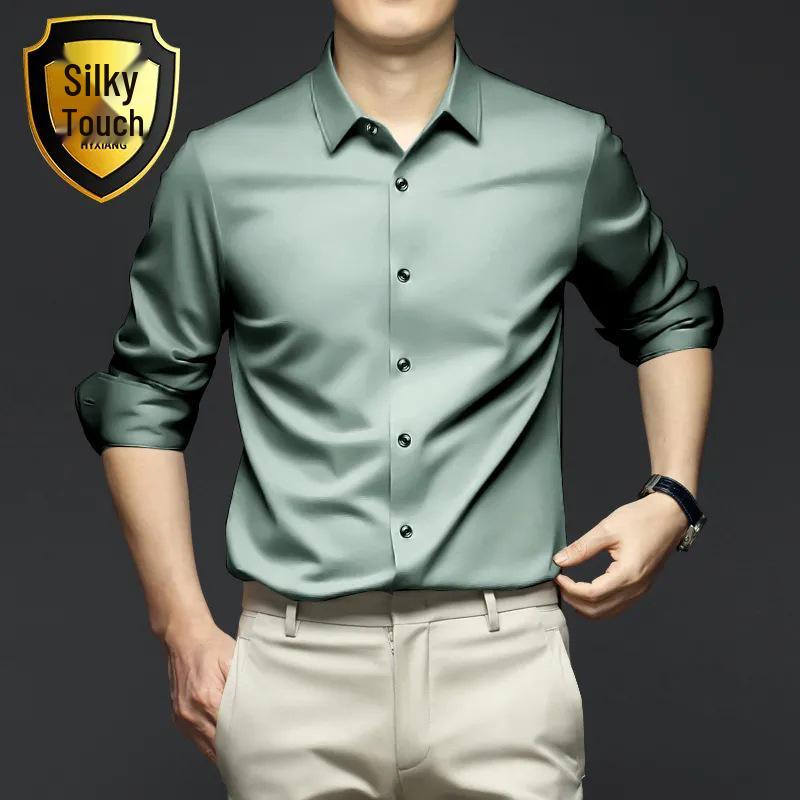 

Men s Short-Sleeve Anti-Wrinkle and Iron-Free White Shirt - High-End Summer Business and Casual Wear Medium світло-зелений колір