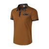 Men's Fashion Collar Print  Loose Polo Shirts Short Sleeve Turn-down  Solid Color Simple T-shirt Top