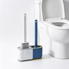 WIKHOSTAR 2 In 1 Toilet Brush Water Leak Proof with Base Food-grade Silicone Toilet Brush Holder Toilet Cleaning Brush Bathroom Accessories