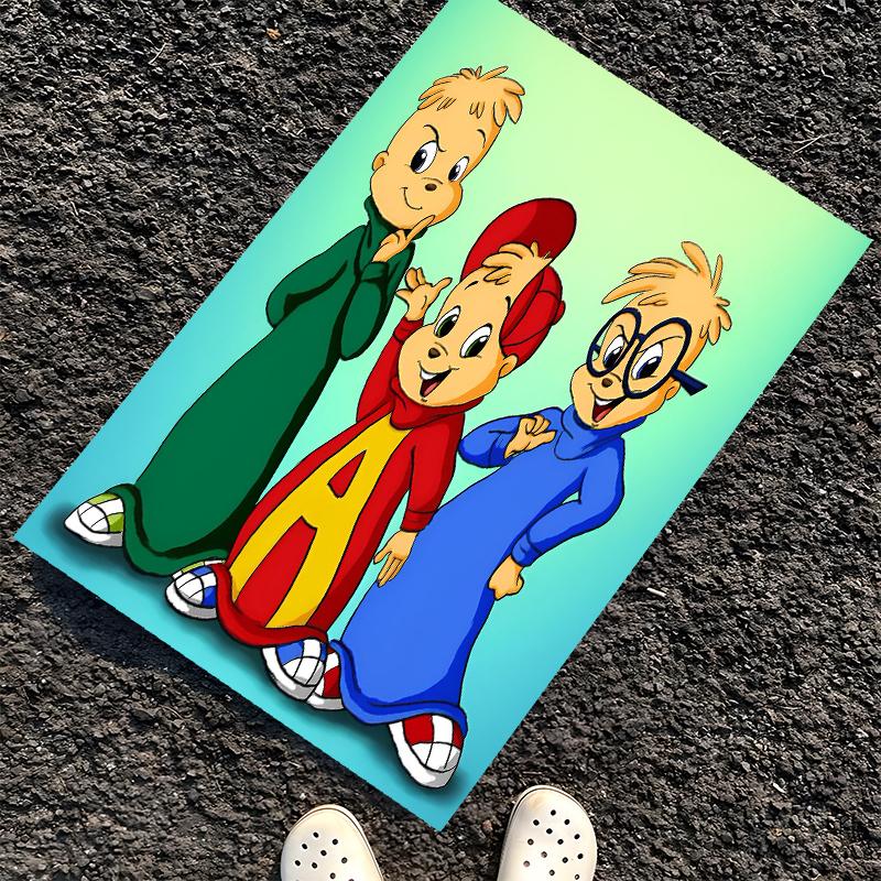 Alvin and the Chipmunks Printed Carpet, Rug for Office Chair Living Room Bedroom Kitchen Room Decor Gifts.