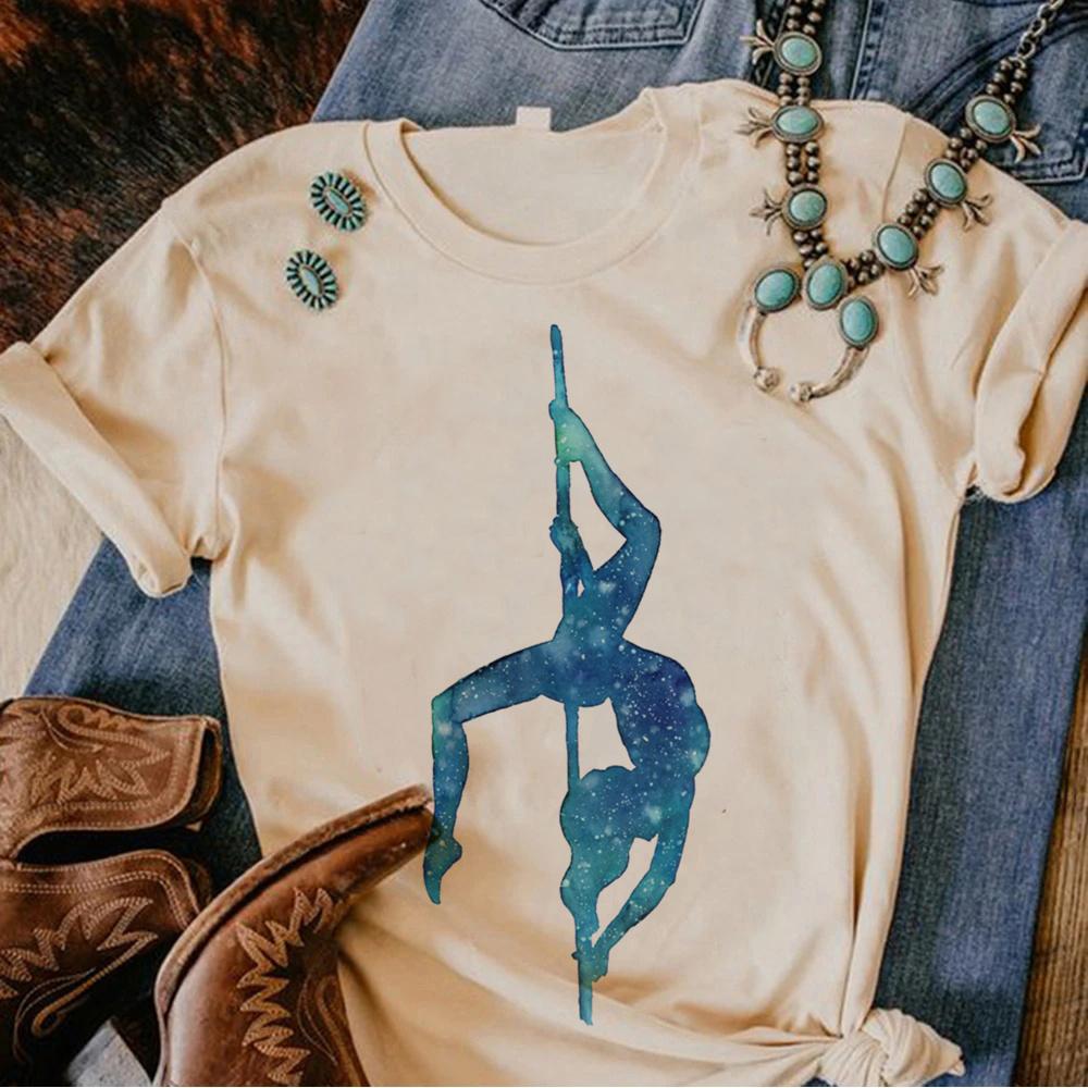 Poledance T-Shirts Damen Streetwear Grafik-T-Shirts Mädchen Streetwear Manga Kleidung