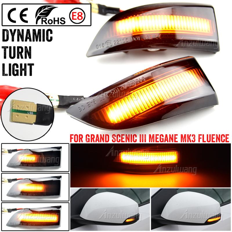 Fluence Latitude Dynamic Blinker LED Seitenspiegel Sequenzieller Blinker für Renault Megane MK3 Grand Scenic III