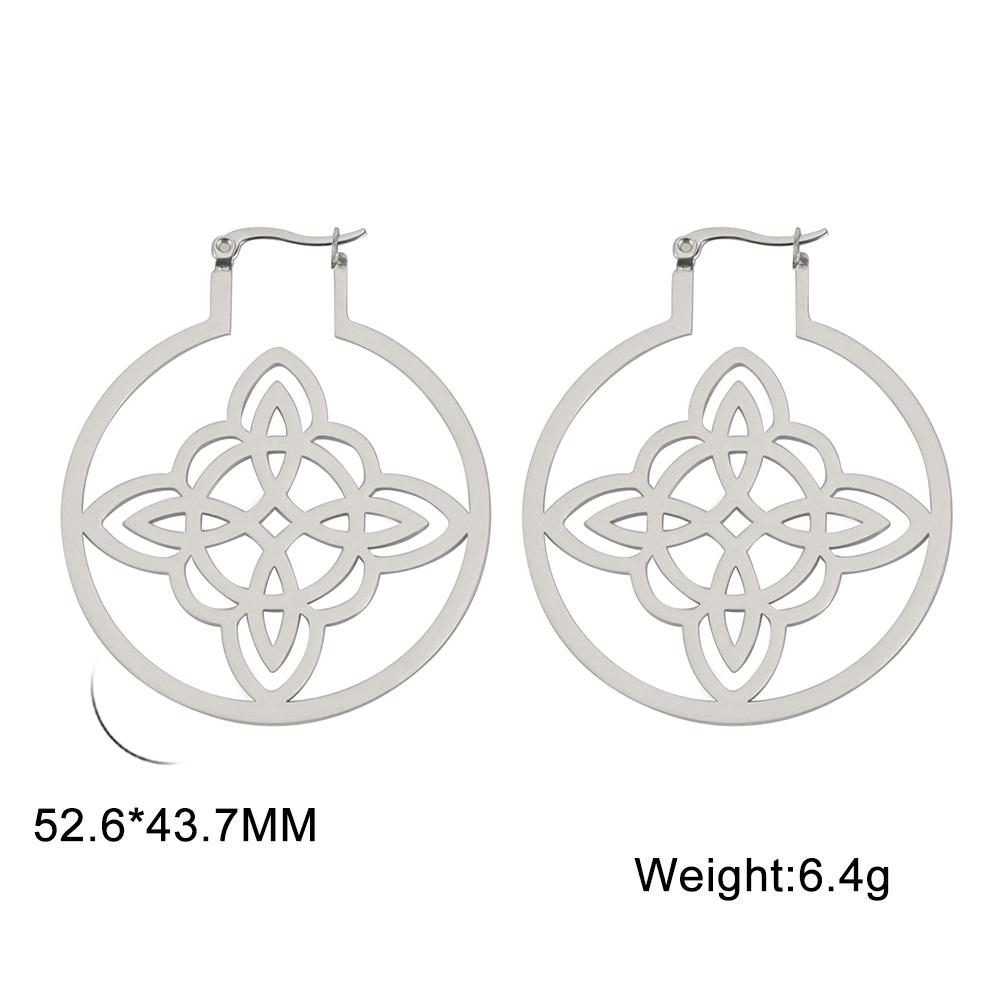 LIKGREAT Witch Knot Earring Women Earrings Stainless Steel Celtics Knot Hoop Earrings Witchcraft Protection Amulet Jewelry Gift