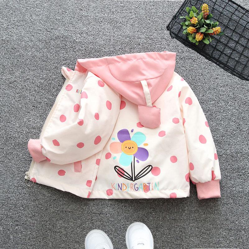 Boys and Girls Fall Jacket Spring and Autumn Section of The Children's Fall Thin Jacket Small Baby Cartoon Hooded Tops