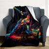1pc Cricket Batting Flannel Blanket, Comfortable and Warm Blanket, for Camping Sofa Bed and Couch Office034