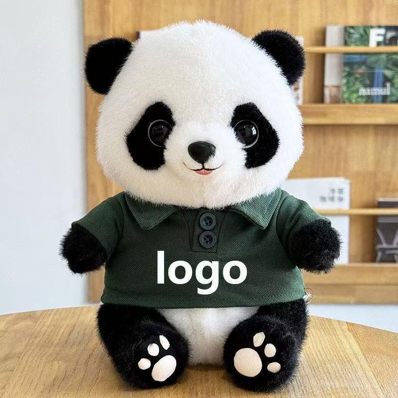 Adorable Panda Plush Toy with Outfit - Chengdu Souvenir and Festival Gift, Customizable with Logo.