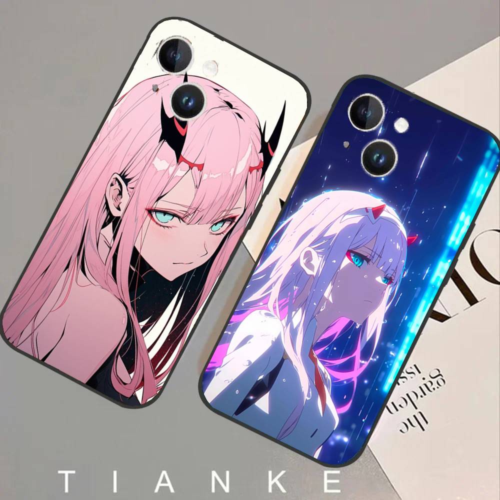 Zero Two Animation DARLING In The FRANXX Phone Case For IPhone 17 Air 16 15 14 13 Pro Max 11 12 Black Silicone Cover