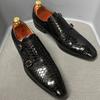 Fashion Men's Loafers Leather Shoes Double-breasted Python Pattern Men's Casual Shoes Formal Wear Office Business Leather Men's Shoes
