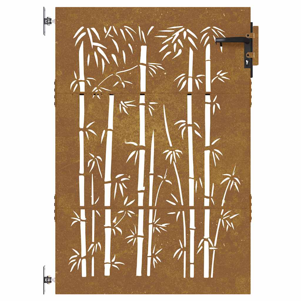 Vidaxl Furtka Ogrodowa, 85X150 Cm, Stal Kortenowska, Motyw Bambusa
