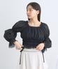 music Casual square neck shirred short blouse for black [earth & ecology] women,