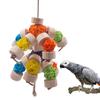 Parrot Bird Toys Pet Bird Chew Toy Suspension Hanging Bridge Chain Block Knots Tearing Toy Multicolored Rattan Ball Cage Decor