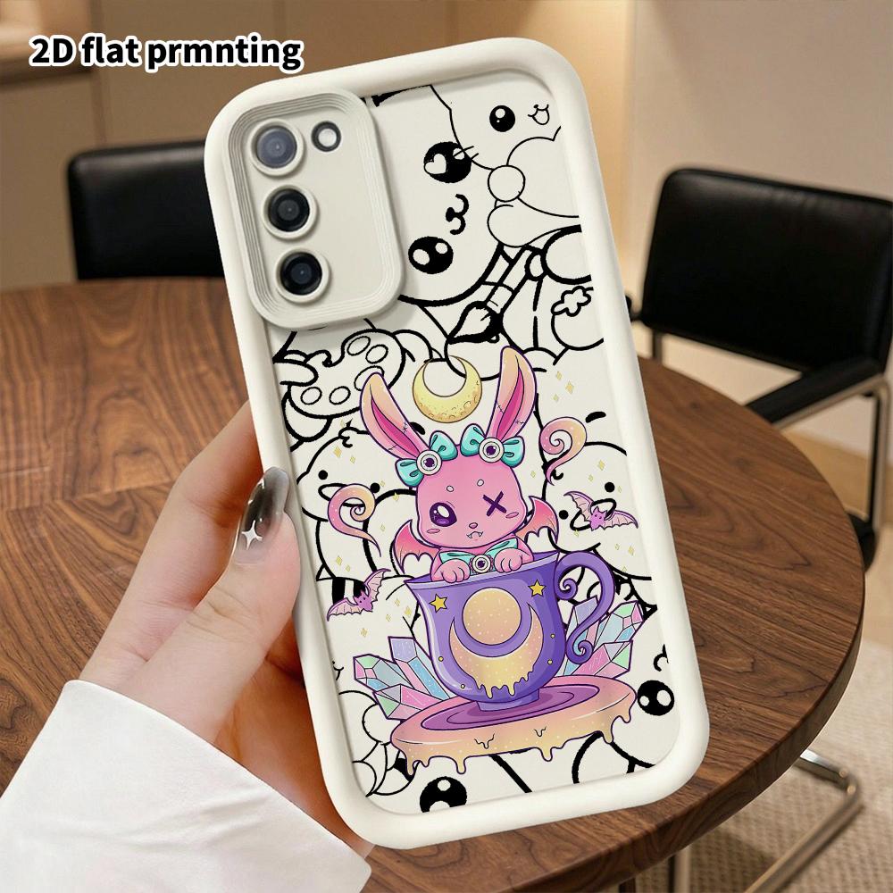 Phone case: 2D flat, suitable for Samsung Galaxy A34 A35 M05 M06 S20 S22 S21 FE Plus 5G, pink and purple rabbit, perfect Christmas and Halloween gift